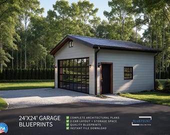 Garage Plans 24x24 for Construction and Permit