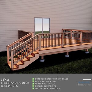 Freestanding Deck Plans 14x16 for DIY Construction and Permit
