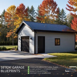 Garage Plans 16x24 for Construction and Permit