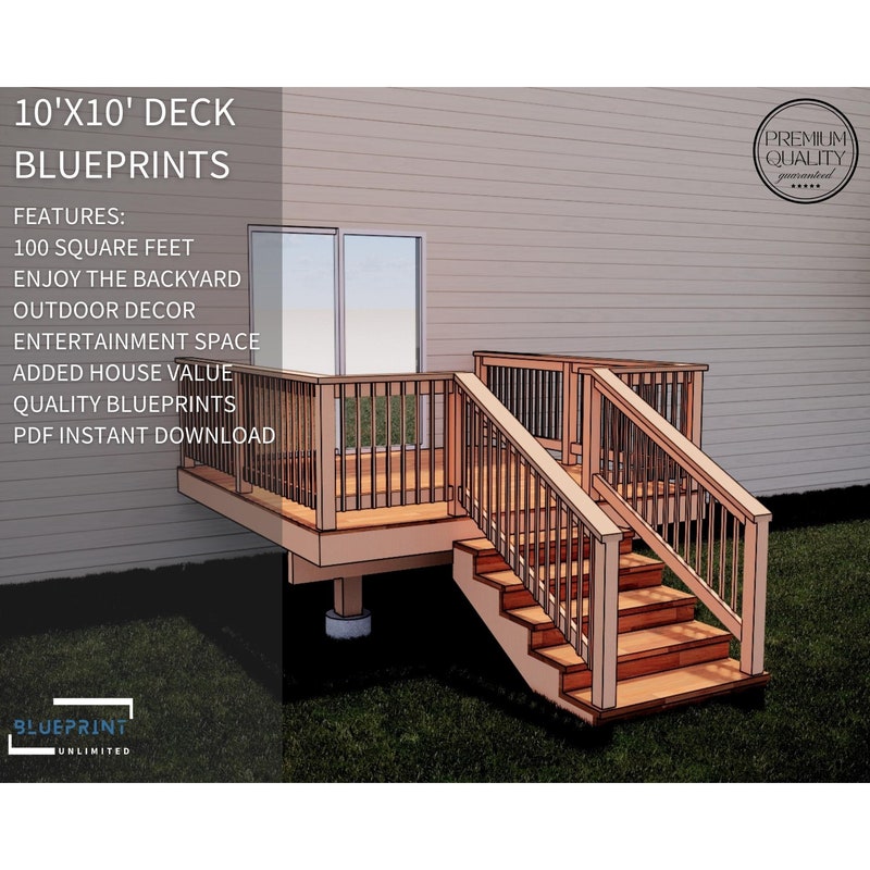 10x10 Deck Plans - Etsy