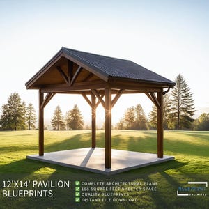 Pavilion Plans 12x14 for DIY Construction and Permit