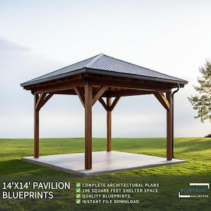 Pavilion Plans 14x14 for DIY Construction and Permit