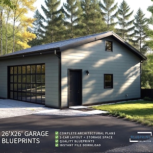 Garage Plans 26x26 for Construction and Permit