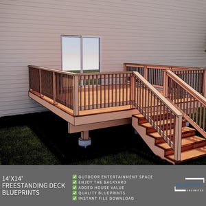 Freestanding Deck Plans 14x14 for DIY Construction and Permit