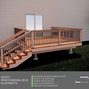 Freestanding Deck Plans 10x12 for DIY Construction and Permit