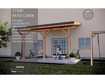 Patio Cover Plans 17x40 for DIY Construction and Permit