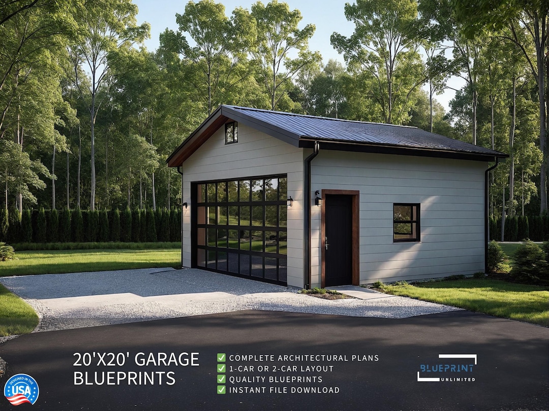 Garage Plans 20x20 for Construction and Permit - Etsy Norway