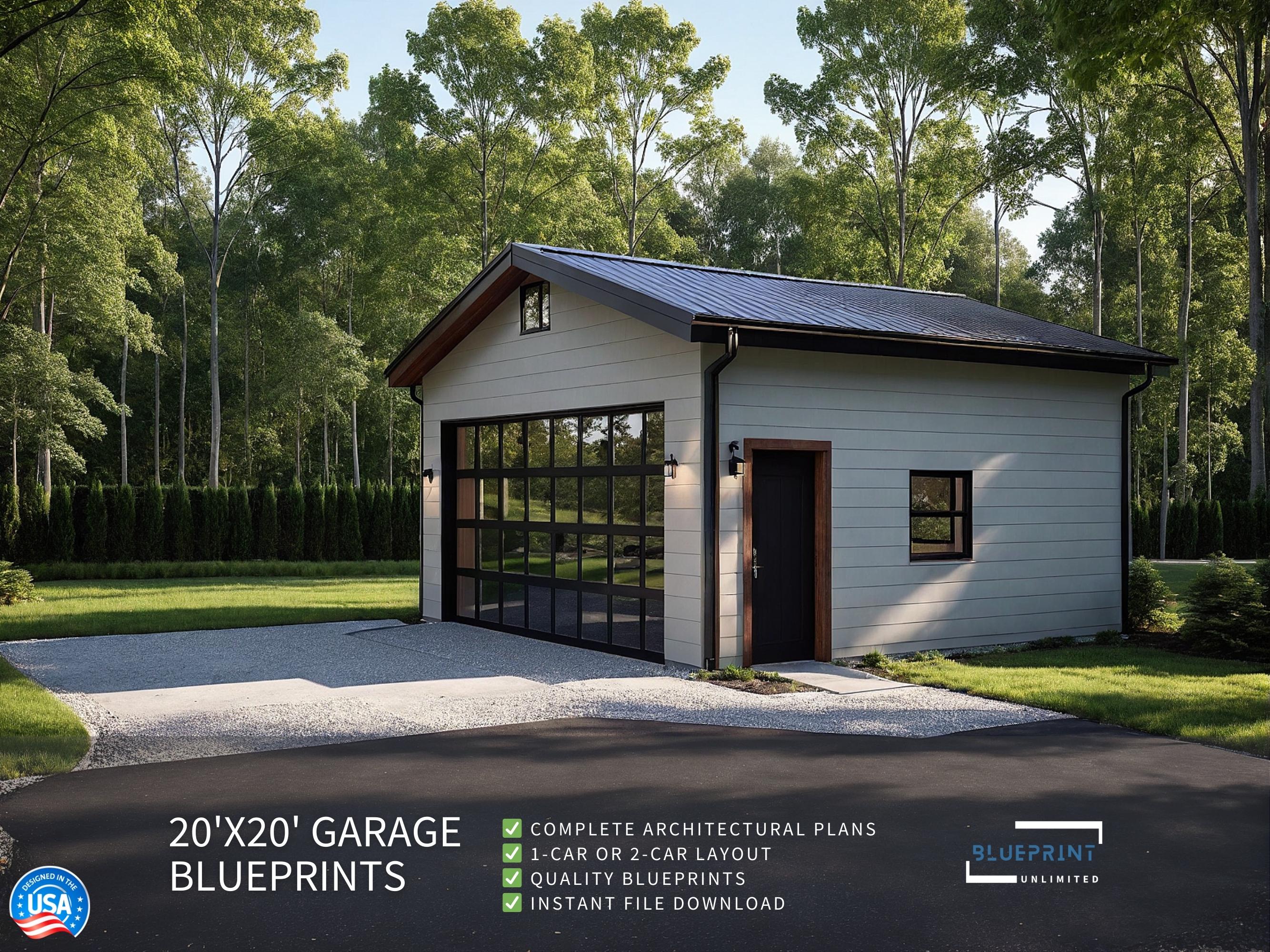 Garage Plans 20x20 for Construction and Permit - Etsy Denmark