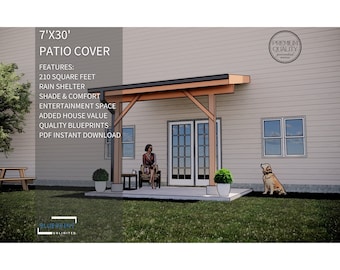 Patio Cover Plans 7x30 for DIY Construction and Permit