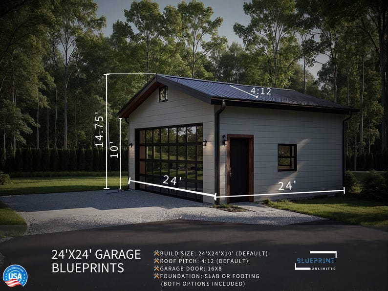 Garage Plans 24x24 for Construction and Permit image 2