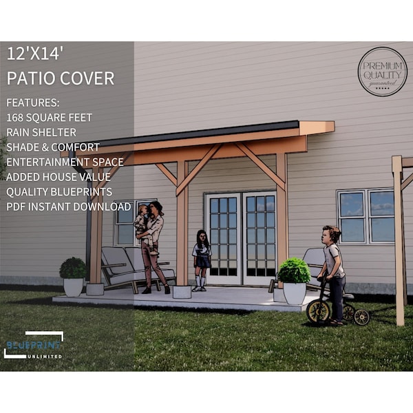 Patio Cover Plans 12x14 for DIY Construction and Permit