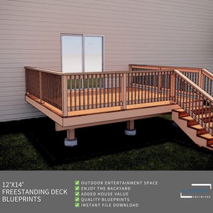 Freestanding Deck Plans 12x14 for DIY Construction and Permit