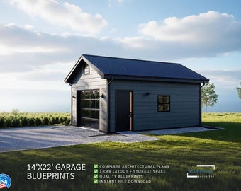 Garage Plans 14x22 for Construction and Permit