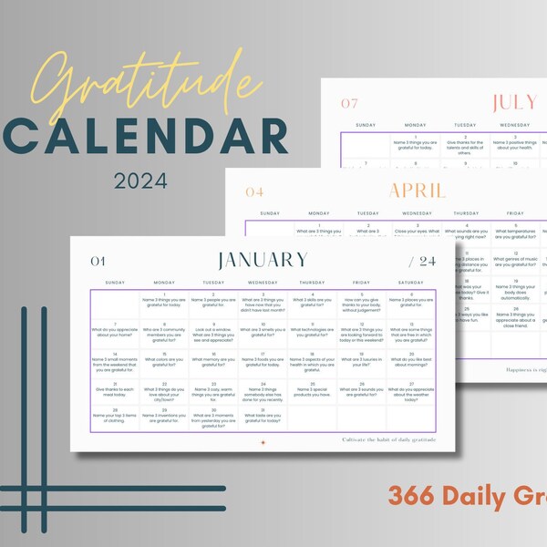 2025 Gratitude Calendar Etsy
