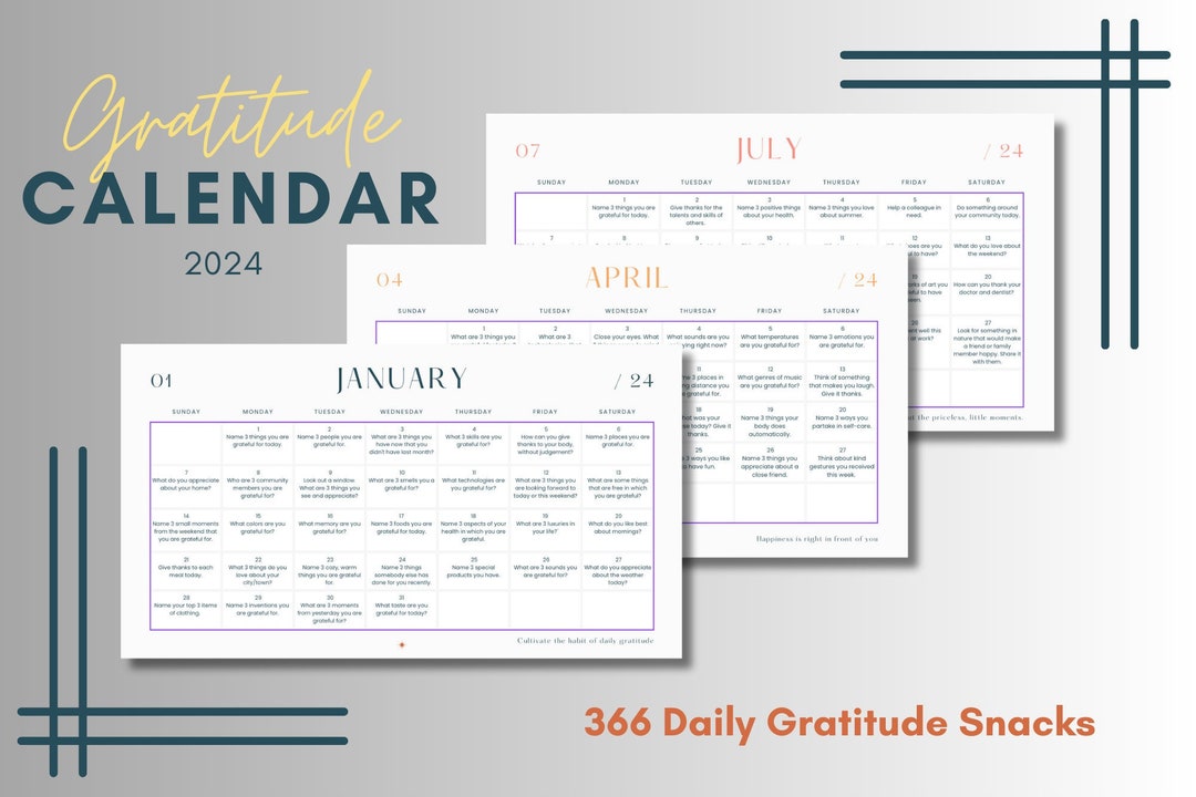 Gratitude Calendar 2025 366 Daily Gratitude Snacks Gratitude Practice