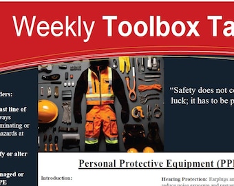 1 Year of Weekly Construction Safety Toolbox Talks: 52 Topics (Digital Download)