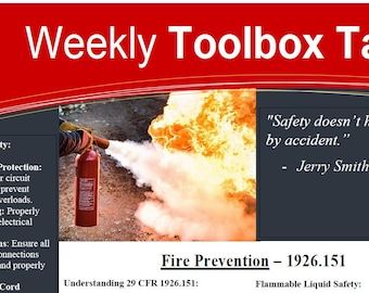 Weekly Construction Safety Toolbox Talks (Digital Download)