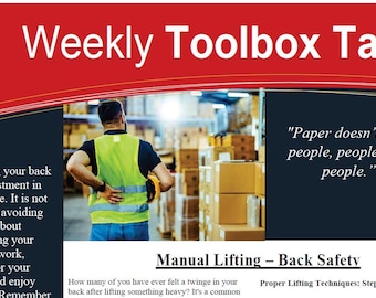 Weekly Construction Safety Toolbox Talks: 5 Essential Topics (Digital Download)