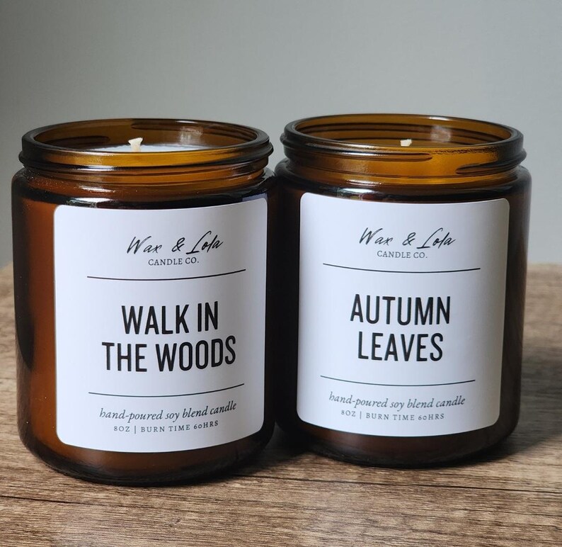 Autumn Leaves Soy Candle, Fall Ans Holiday Scented Candle, Ecofriendly