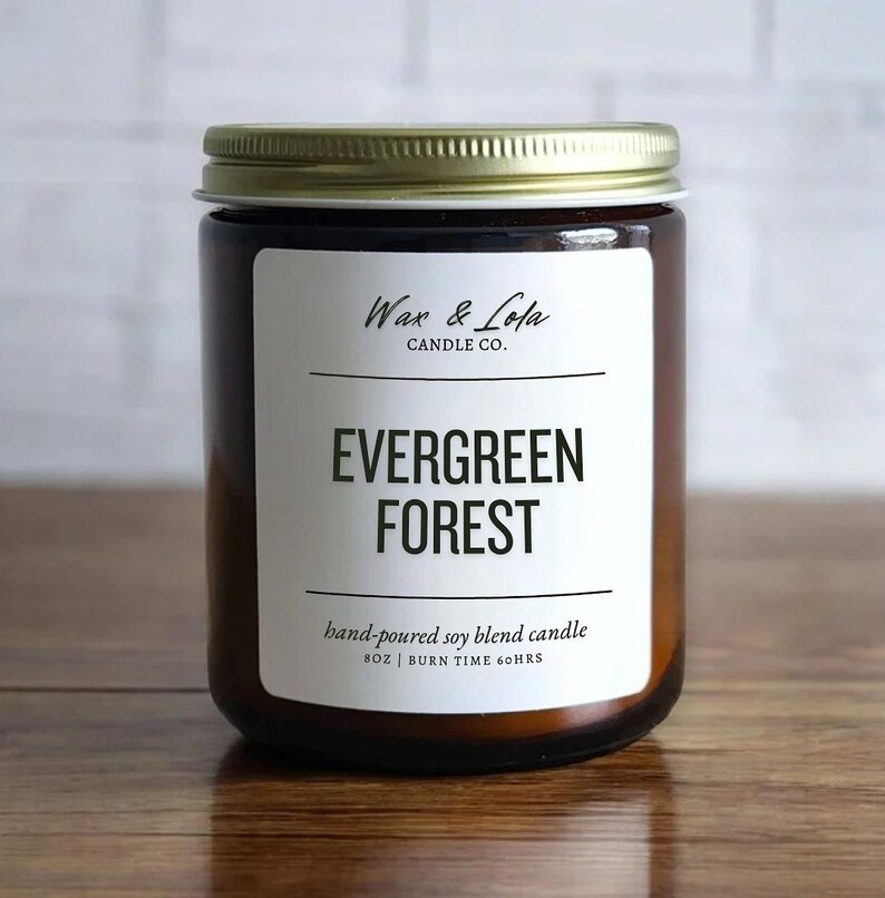 Evergreen Forest Soy Candle / Fall Scented Candle / Soy Wax Candle