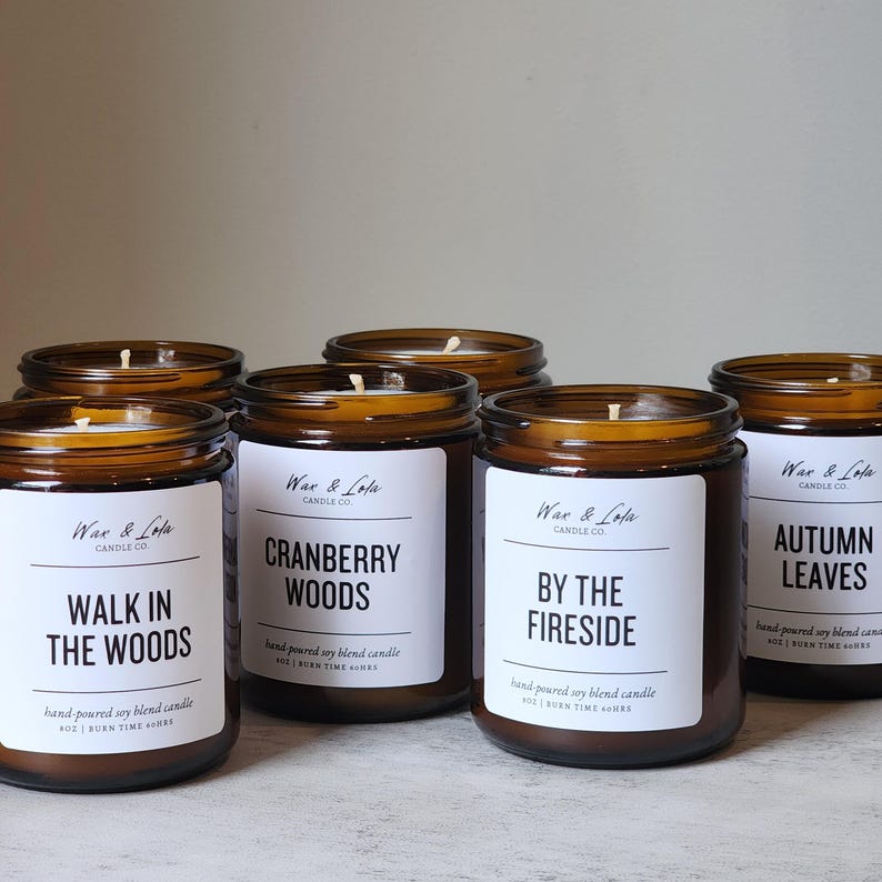 Autumn Leaves Soy Candle, Fall Ans Holiday Scented Candle, Ecofriendly