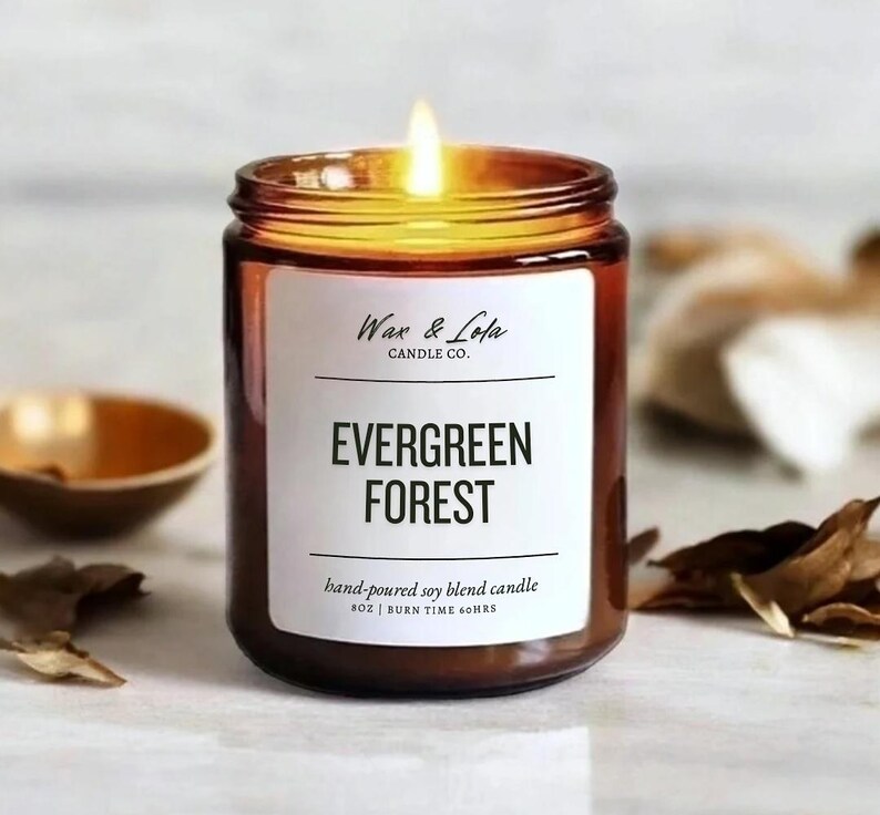 Evergreen Forest Soy Candle / Fall Scented Candle / Soy Wax Candle