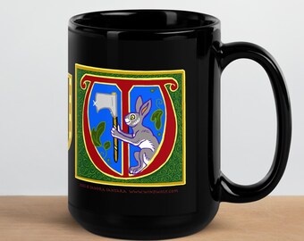 Pennsic War 50 Commemorative SCA Killer Bunnies Black Glossy Mug
