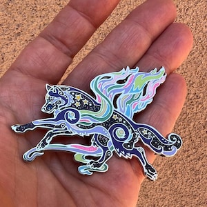 Nordische Viking Bifrost Wolf Aurora Borealis Nordlichter Hard Emaille Pin