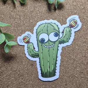 Fiesta Cactus - grappige waterdichte sticker