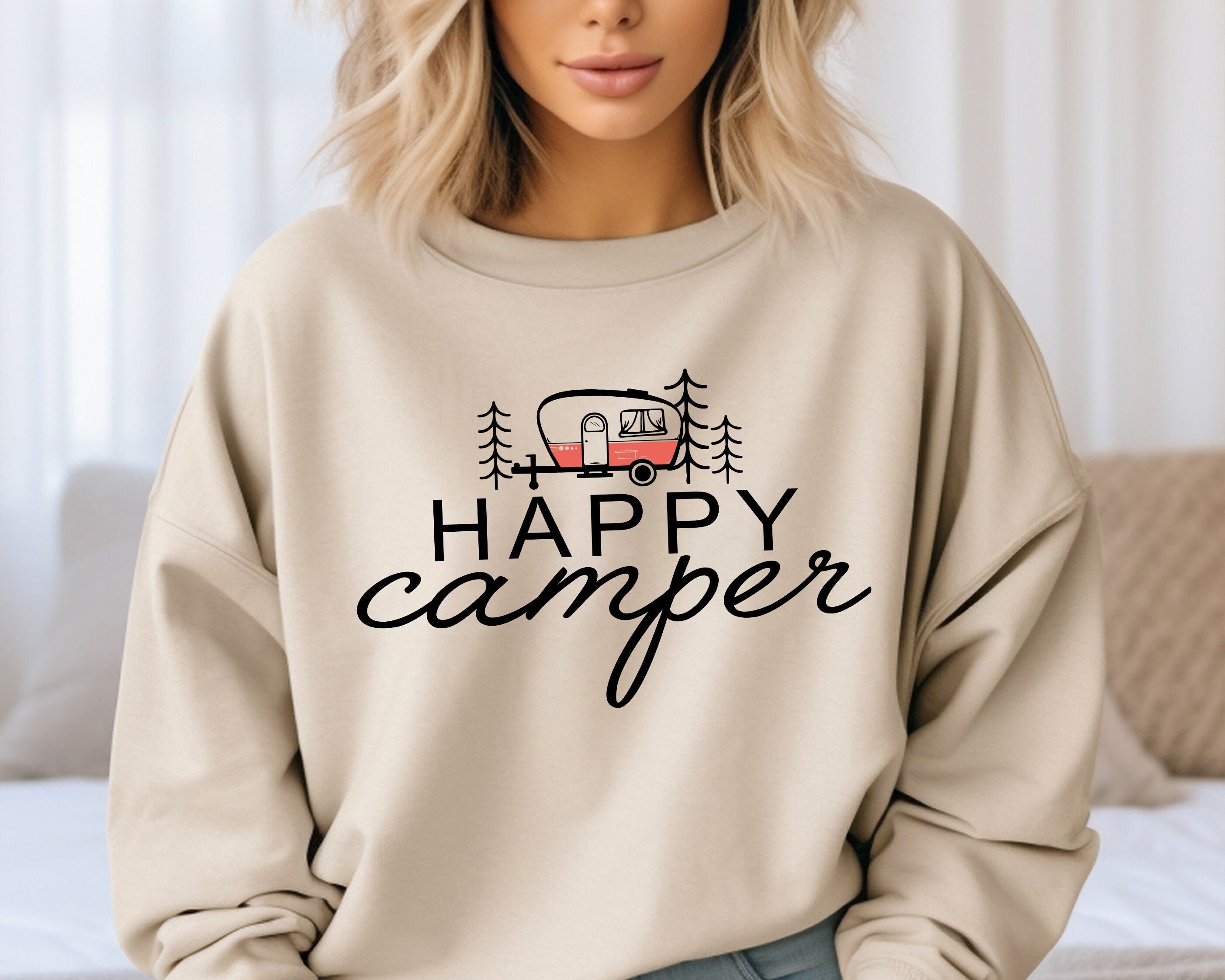 Happy Camper Sweatshirt Etsy