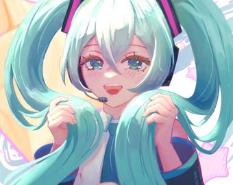Miku! | Hatsune Miku Art Print || 11"x17" Anime Poster || Vocaloid