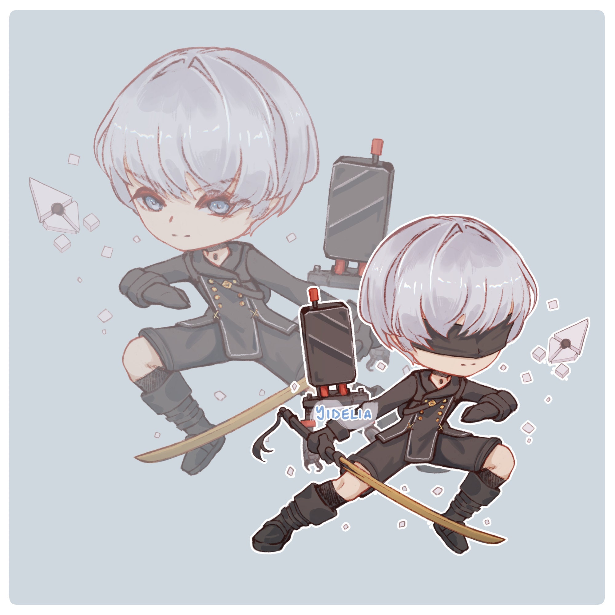 Acrylic Nier: Automata Charms/keychains | 2in. 2B | 1.5in. 9S