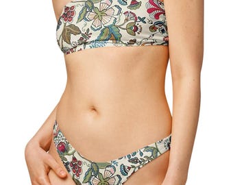 Bikini bandeau floral reciclado