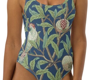 Maillot de bain une pièce imprimé William Morris, une pièce florale, maillot de bain, une pièce pour les vacances à la plage, maillots de bain modestes, vêtements de villégiature