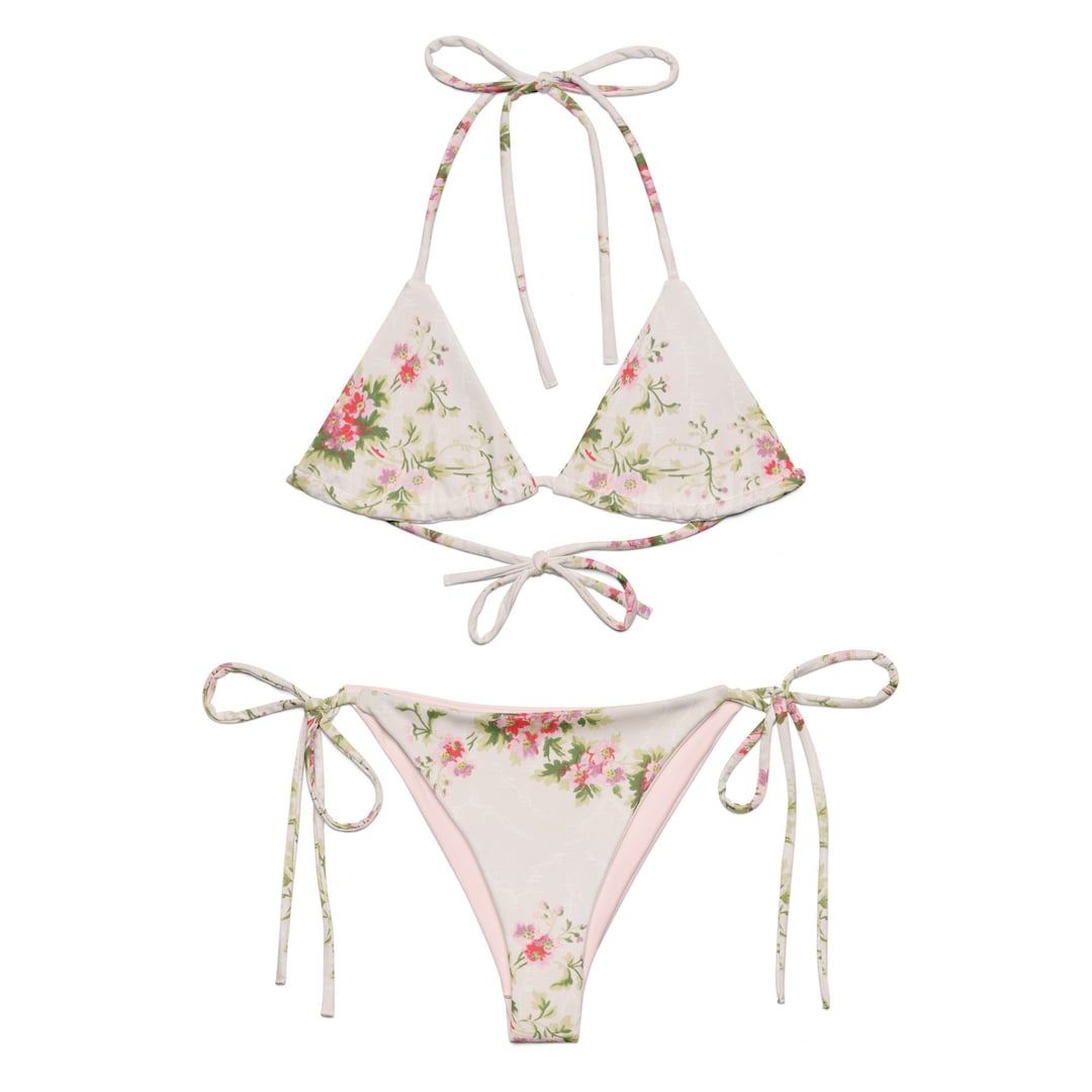 Floral String Bikini | Stylish & Trendy Two-Piece Swimwear