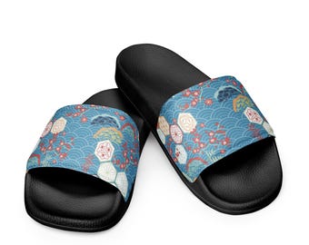 Sandalias de mujer con estampado azul