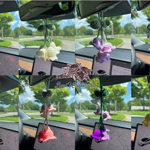Crochet Lily of the Valley Hanging Accessories, Knitted flower, Handmade flower, Crochet Gift Idea, Gift For Her, Car Auto Accessories