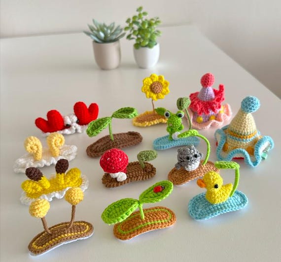 Flower Animal Plant Hair Clips, Crochet Hair Clips, Knitted Hair Clips, Girls Snap Clips, Toddler Hair Clips, Baby Hair Clip, Baby Snap Clip