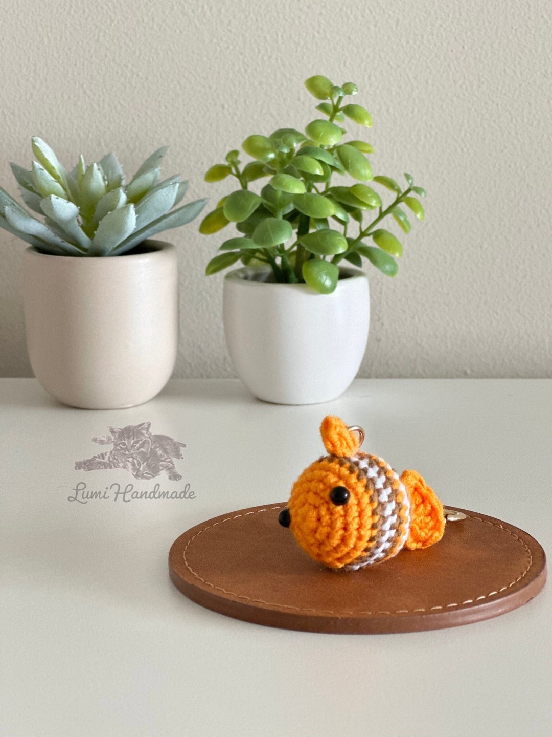 Crochet Clownfish Nemo Keychain Cute Accessories Knitted Etsy