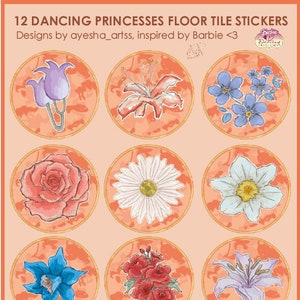 Barbie 12 Dancing Princesses Sticker Sheet