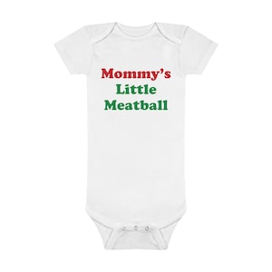 Almôndega pequena Onesie da mamãe | Romper adorável e picante do bebê | 100% Algodão Orgânico Certificado