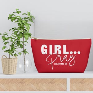 Inspirational Accessory Pouch, Motivational Makeup Bag, Faith-Based Gift, Christian Prayer Organizer, Perfect for Girls