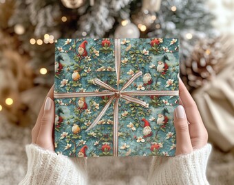 Floral Gnome Gift Wrap Sheets | Elegant Occasion Wrapping Paper