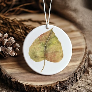 Nature-Inspired Ceramic Leaf Ornament, Holiday Decoration, Christmas Tree Decor, Gift for Nature Lovers, Home Decor, Eco-Friendly
