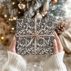 Papel de regalo floral, elegante para ocasiones especiales, papel de bellas artes de 90 g/m² imagen 7