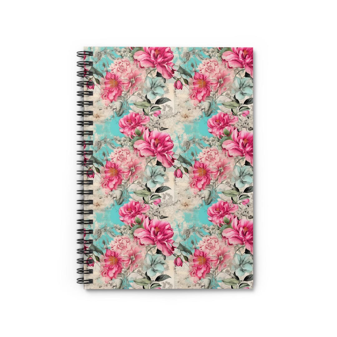 Colorful Floral Spiral Notebook | Art Journal - Etsy