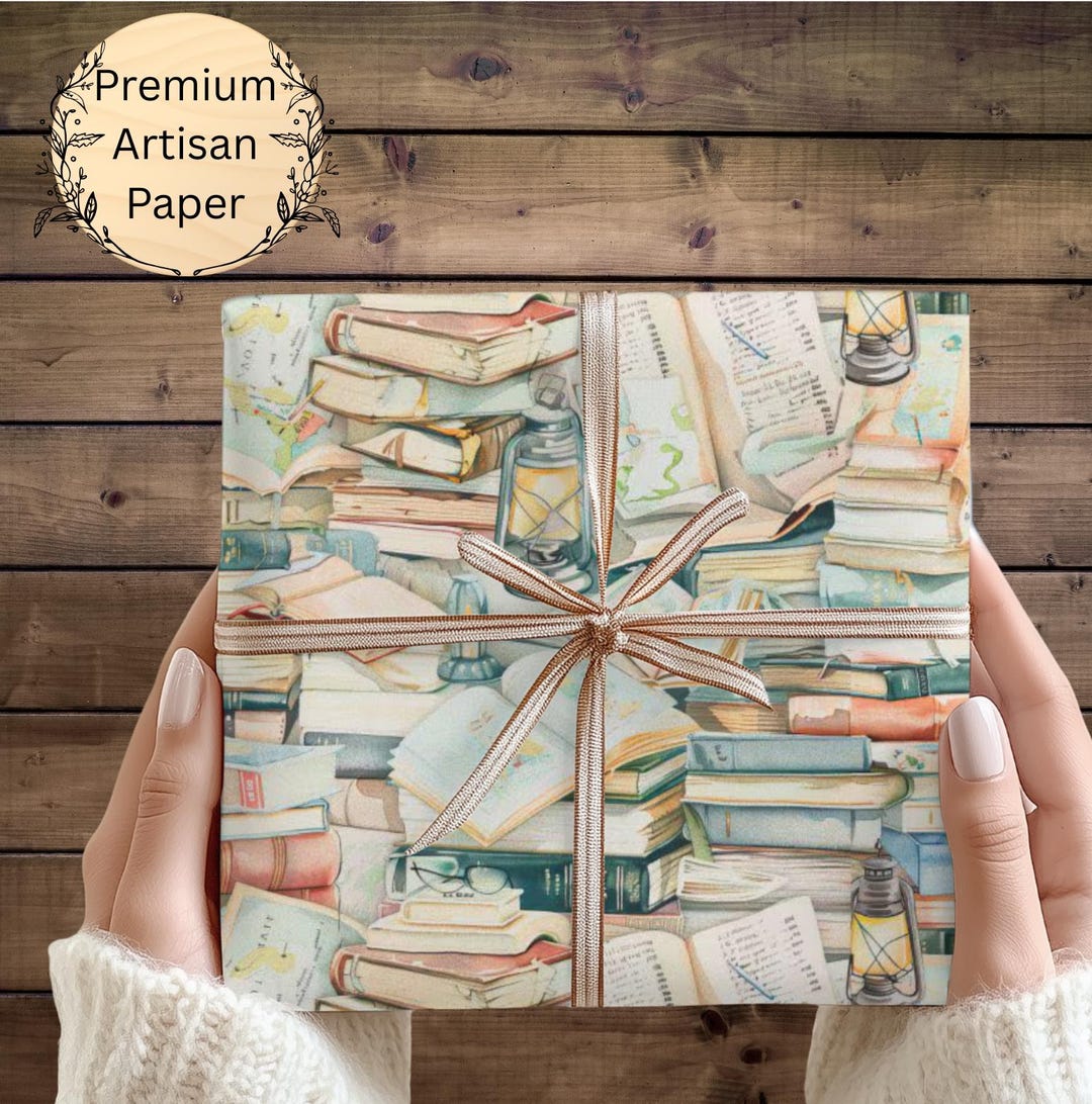 Book Nook Wrapping Paper | Vintage Library Edition for Book Lovers ...