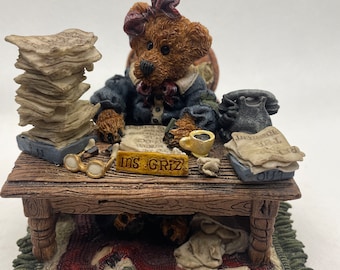 Boyd’s Bear The Bearstone Collection Ms. Griz…Monday Morning Resin Collectible