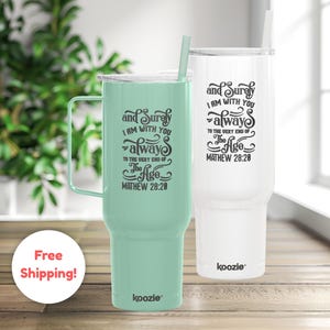 Engraved Insulated Tumbler - 40oz - Personalized Drinkware for Faithful Moments, Unique Gift for Christians, Bible Verse Gift, Travel Mug,
