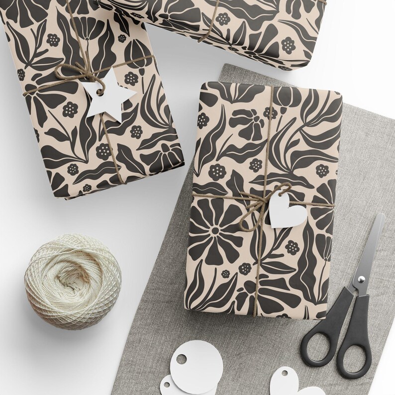 Papel de regalo floral, elegante para ocasiones especiales, papel de bellas artes de 90 g/m² imagen 3